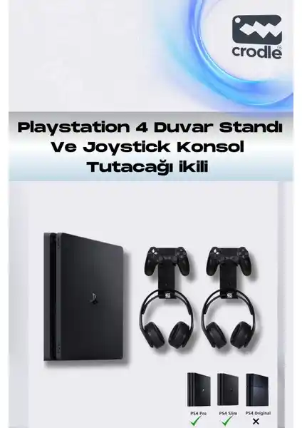 Crodle 3'lü PS4 standı ile oyun alanınızı düzenleyin ve performansı artırın