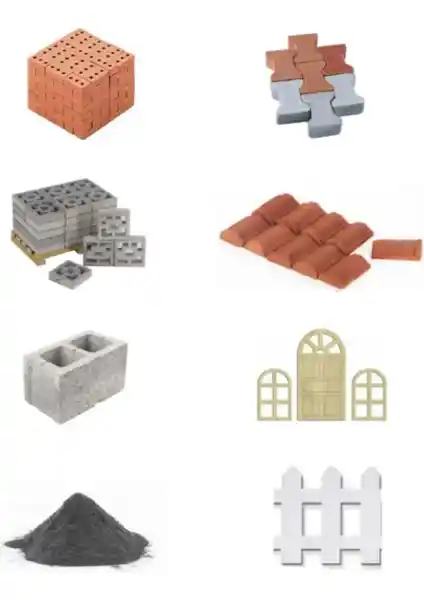 Demir Yapım Minyatür Tuğla 3 Delikli Tuğla Seti ile Detaylı Model İnşaatı Yapın