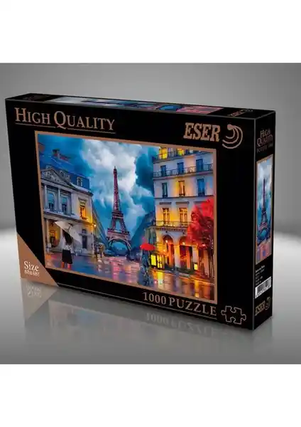 Eser Puzzle 1000 Parça Paris ve Yağmur Teması Yüksek Kaliteli Eğlence ve Dekorasyon Ürünü