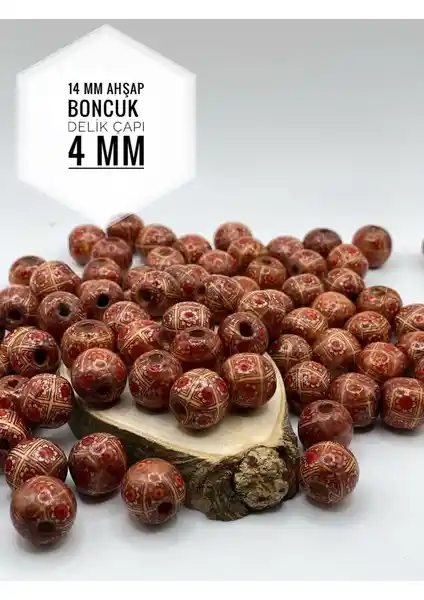 FioliMore 14 mm Desenli Ahşap Boncuk Seti ile Yaratıcı Takı Tasarımları Oluşturun