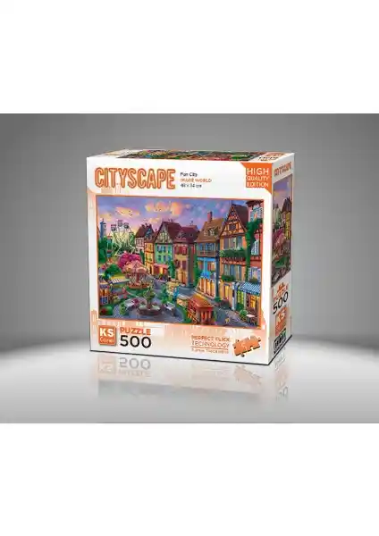 Fun City 500 Parça Puzzle Yüksek Kalite Görsellerle Çocuk ve Yetişkinler İçin Eğlence