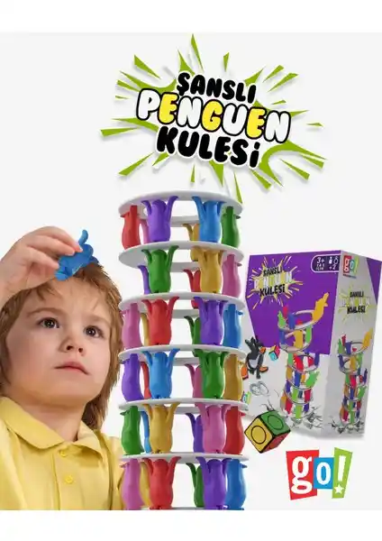 Go Toys Şanslı Penguen Kulesi: Renk Öğrenme ve Motor Becerileri Geliştiren Eğitici Oyun
