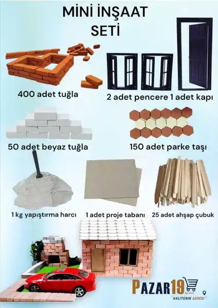 HİTİT TUĞLA PAZAR 19 BY HİTİT Mini İnşaat Seti: Yaratıcılığı ve Eğlenceyi Bir Araya Getiren Dayanıklı Yapı Seti