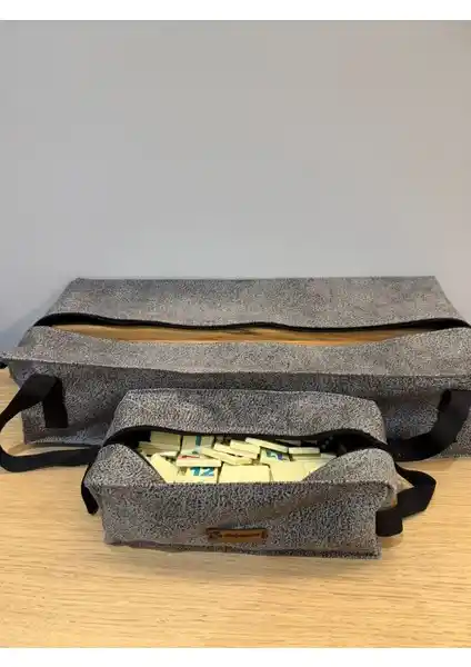 Mady Aksesuar Kırçıllı Gri Okey Takım Çantası Şıklık ve Fonksiyonellik Bir Arada