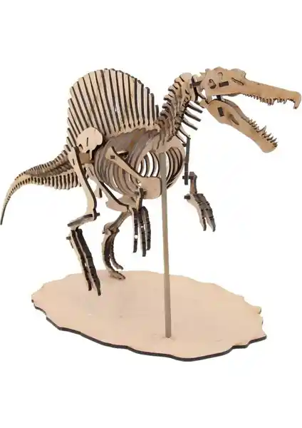 Mavi Doku Spinosaurus 3D Ahşap Puzzle Maketi: Detaylı ve Eğitici Bir Koleksiyon Parçası
