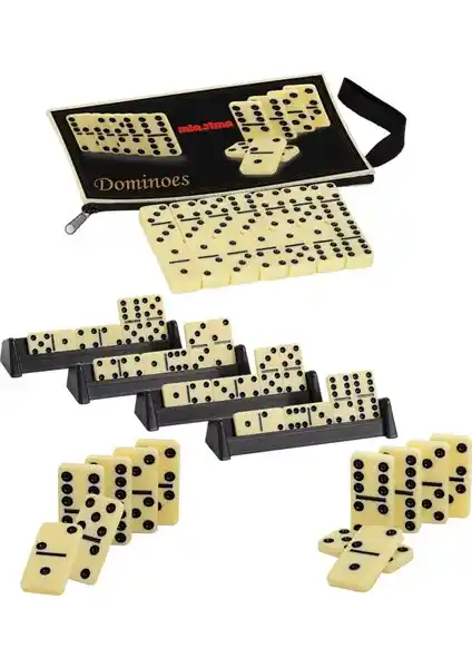 Miajima Kemik Seramik Domino Seti Büyük Boy Dayanıklı Masa Oyunu
