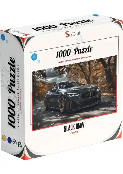 Soi Craft 1000 Parça Siyah BMW Puzzle Yüksek Kalite ve Estetik Tasarım