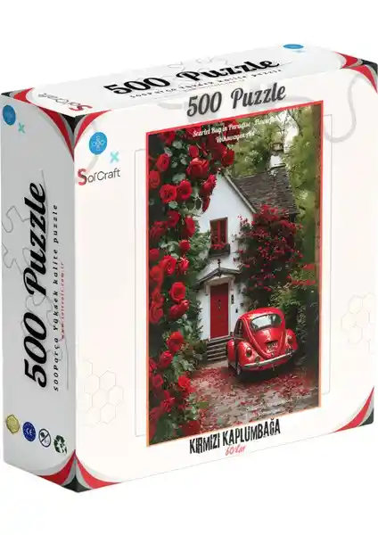 Soi Craft 500 Parça Puzzle Kırmızı Kaplumbağa Sanat ve Zihinsel Gelişimi Destekleyen Tasarım