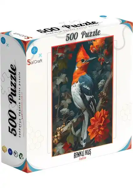 Soi Craft 500 Parça Renkli Kuş Sanatsal Puzzle Yaratıcı ve Doğa Temalı Detaylı Tasarım