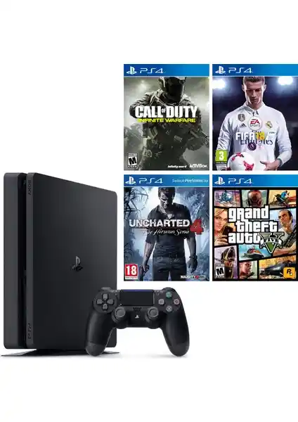 Sony PS4 Slim 500GB ve Oyun Paketi - Geniş Oyun Kütüphanesi ve Yüksek Performans