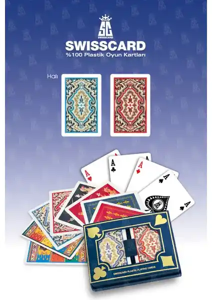 Swisscard Halı Desenli Plastik Oyun Kartı: Dayanıklı ve Estetik Tasarımıyla Çok Yönlü Kullanım