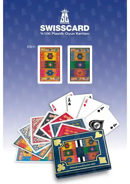 Swisscard Kilim Desenli Plastik Oyun Kartı: Dayanıklı ve Estetik Tasarımın Özellikleri