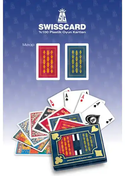 Swisscard Mızrap Desenli Plastik Oyun Kartı: Dayanıklı ve Estetik Tasarım