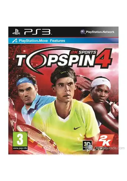 Top Spin 4 PS3 Tenis Oyunu Move Uyumlu Gelişmiş Oynanış ve Gerçekçi Deneyim