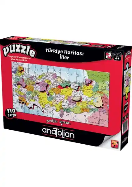 Türkiye İlleri Temalı 110 Parçalık Eğitici Puzzle Çocuklar İçin Öğretici ve Eğlenceli Bir Oyun