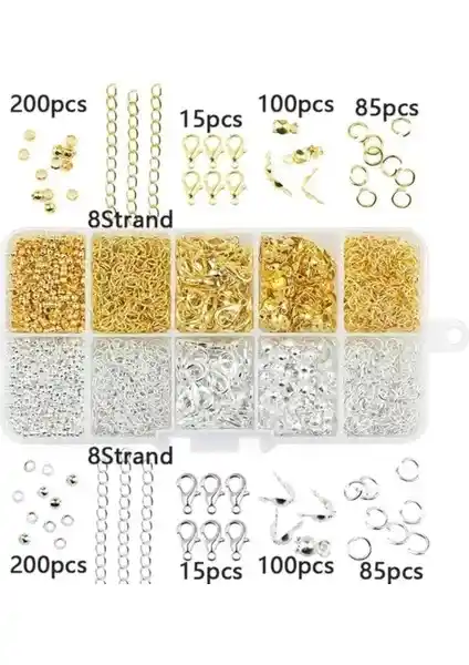 Yiğit Aksesuar 800 Adet Gold ve Gümsüş Takı Yapım Seti ile Yaratıcı Tasarımlar Yapın