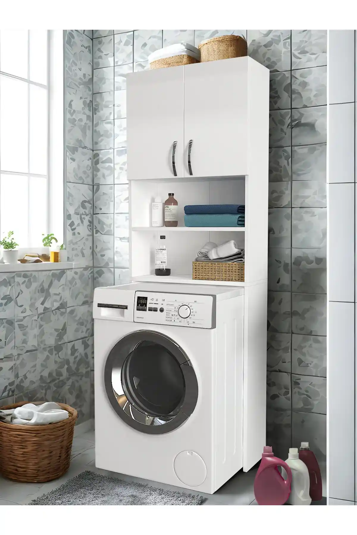 Banyo Çamaşır Makinesi Dolapları: Suya Dayanıklı ve Fonksiyonel Tasarım Çözümleri