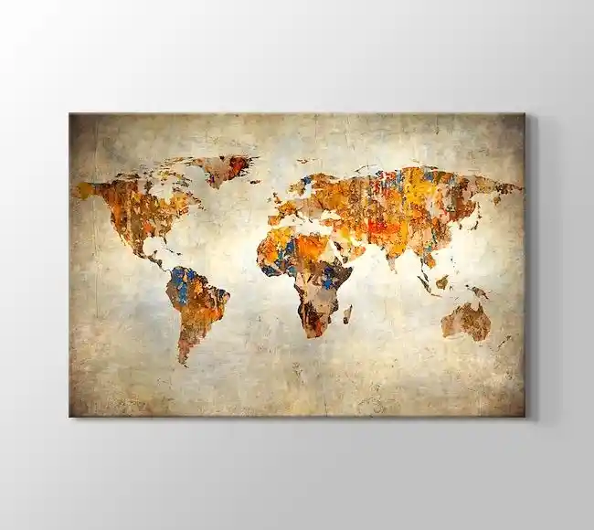 Eskitme Dünya Haritası ile Mobilya ve Dekorasyonda Vintage Estetik Yaklaşımı
