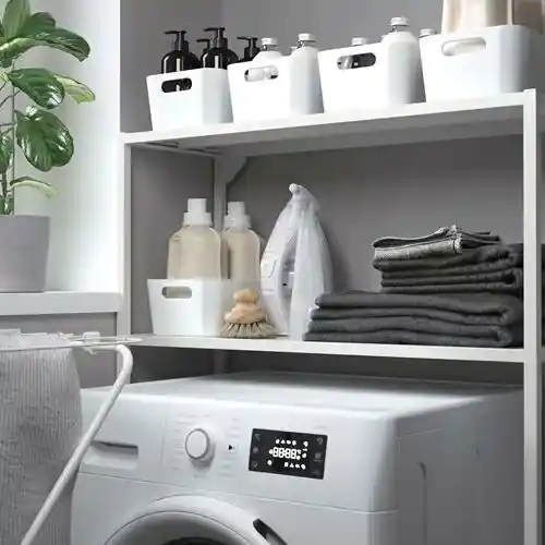 IKEA Çamaşır Makinesi Üstü Rafları ile Küçük Alanlarda Fonksiyonel Depolama Çözümleri