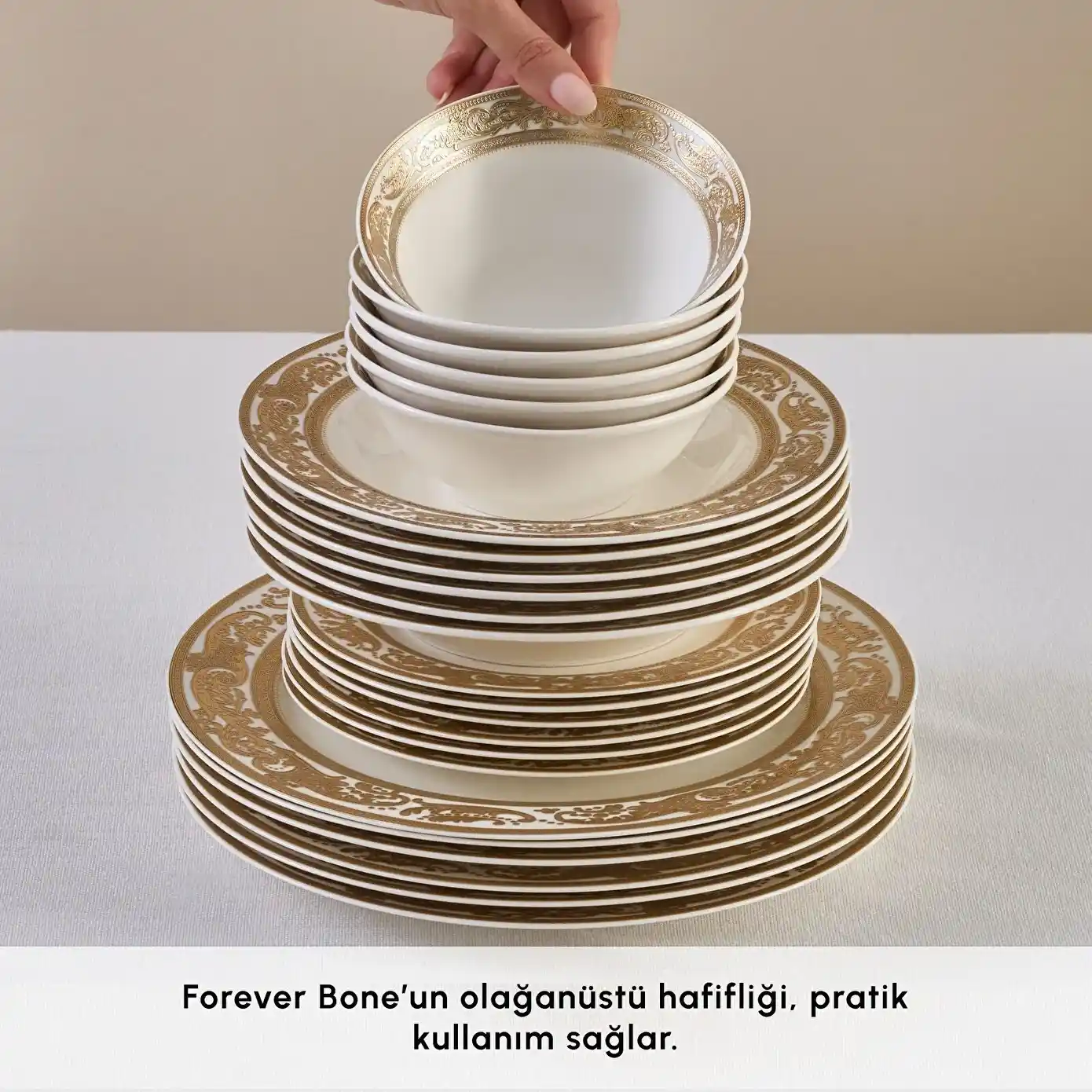 Karaca Elegance Bone Alessa 60 Parça 8 Kişilik Yemek Takımı ile Şıklık ve Fonksiyonellik