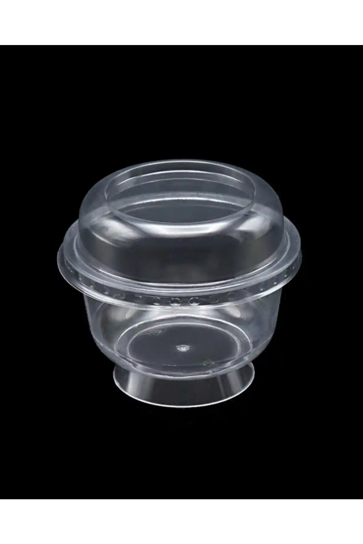 14 Süs Plastik Kristal Tatlı Kabı Kapaklı 180cc 25 Adet ile şık ve dayanıklı sunum çözümleri