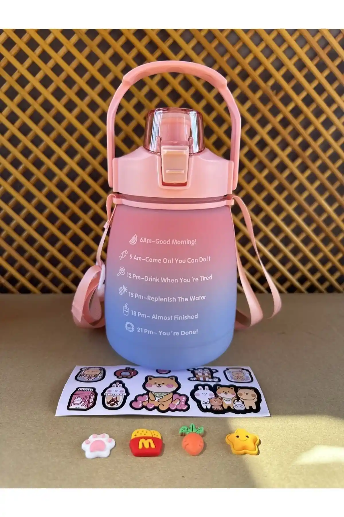 2B Bazaar 1000 ML Motivasyonel Su Matarası Sağlıklı ve Pratik Kullanım İçin Uygun