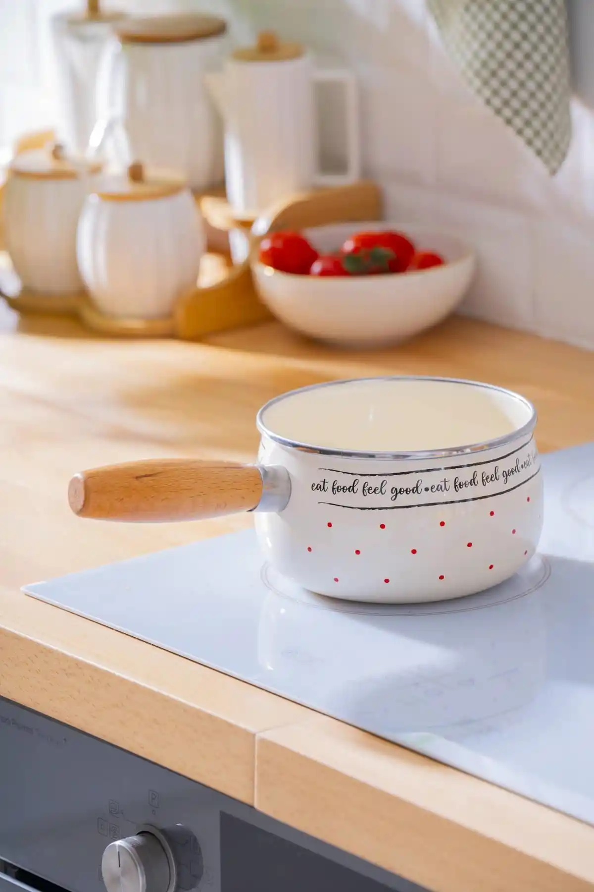 ACAR Feel Good Emaye Sütlük ve Sosluk 14 cm dayanıklı ve şık tasarım