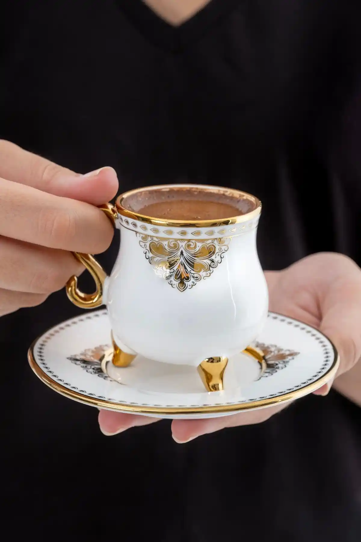 ACAR Hemera 6 Kişilik Renkli Porselen Kahve Fincanı Takımı Modern Tasarım