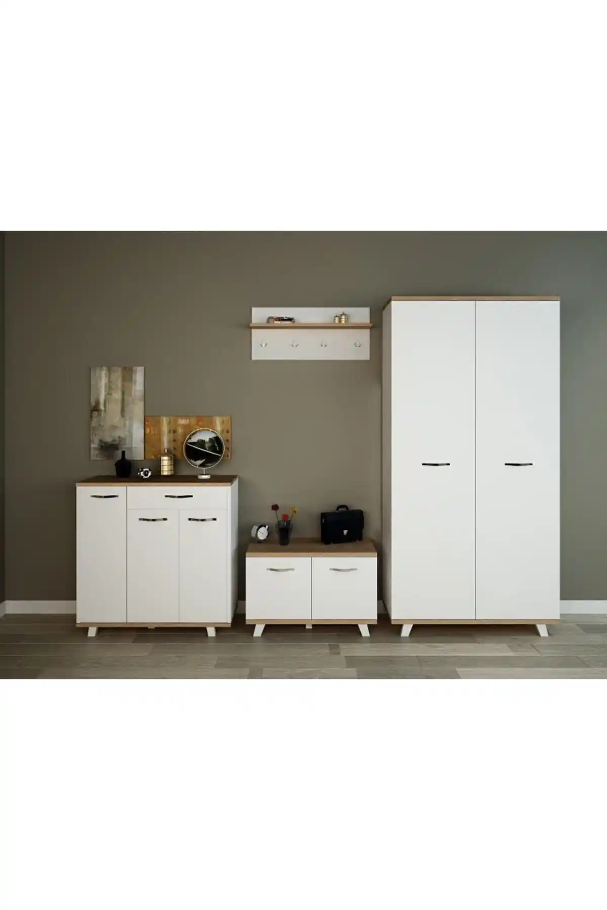 Aeka AE-3041 Eras Lüx Vestiyer ve Ayakkabılık Takımı Modern ve Şık Tasarım