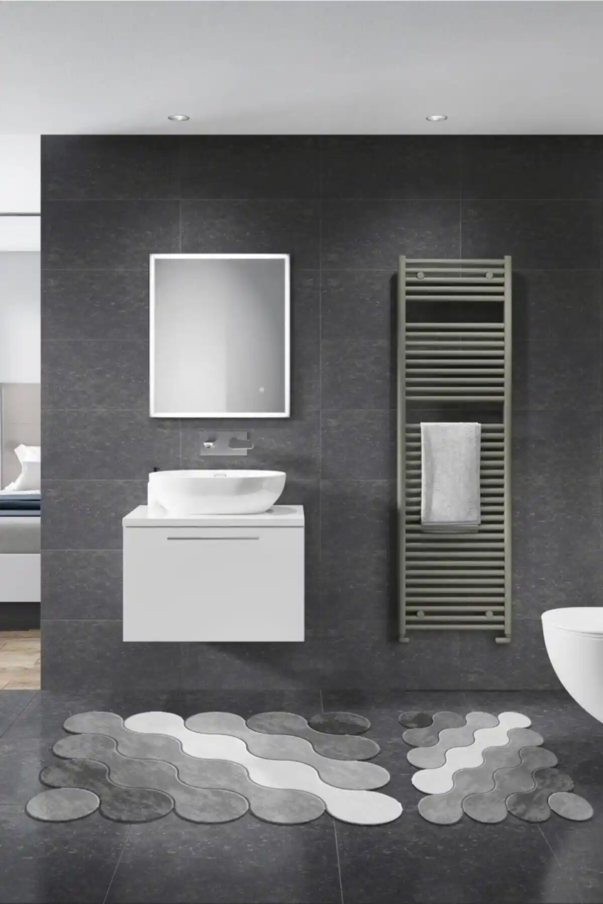 Alanur Home Florya Lazer Kesim Banyo Takımı Modern Tasarım ve Üstün Kalite