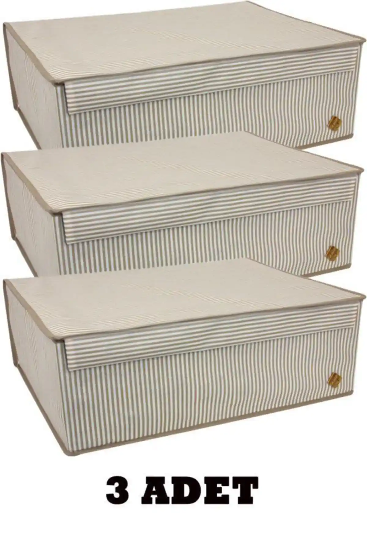 ALAS 3'lü Çok Amaçlı Kutu Baza Kahverengi 50x40x19 Cm Ev Dekorasyonu İçin Uygun