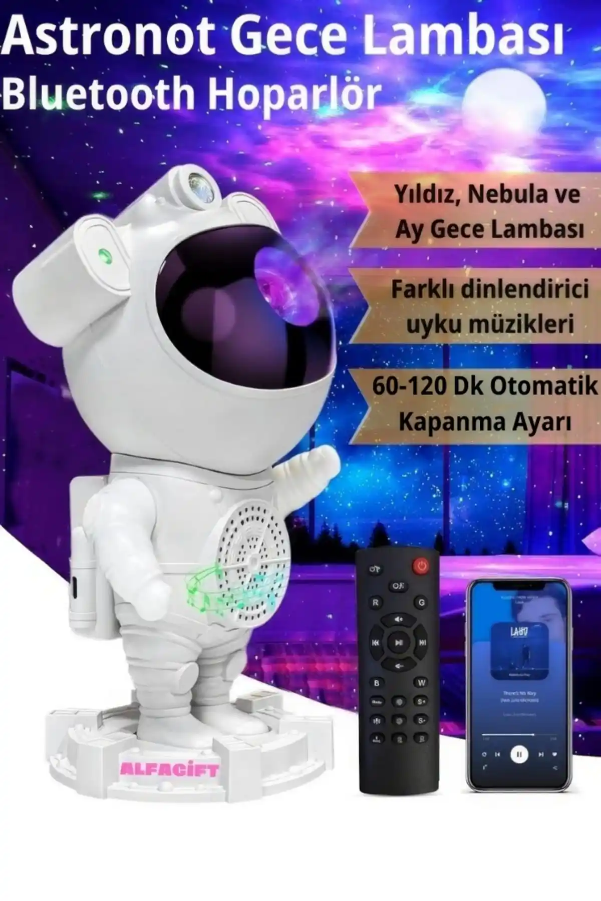 ALFAGİFT Bluetooth Astronot Gece Lambası: Çok Fonksiyonlu Atmosfer Yaratıcı Tasarım