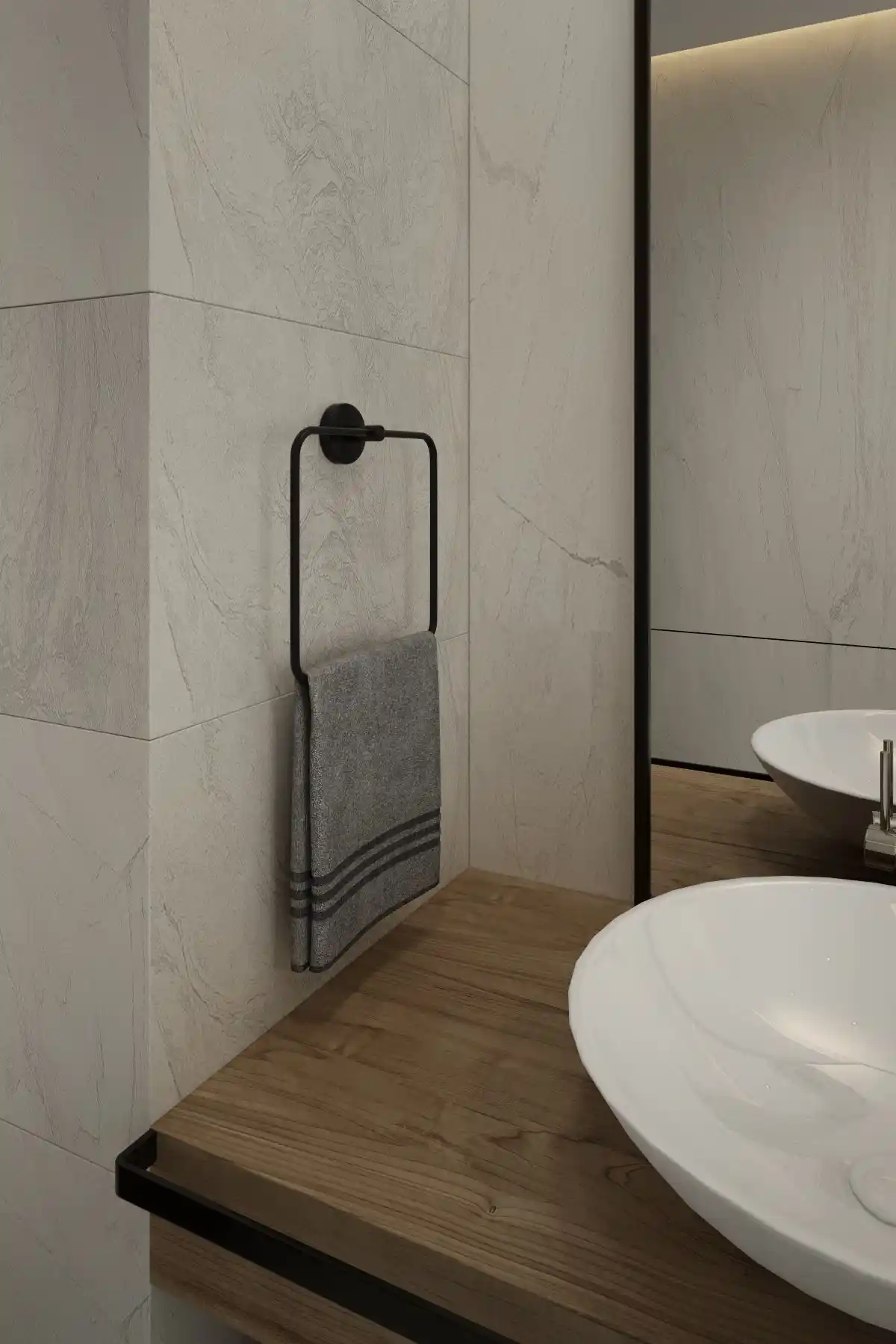 Alper Banyo Siyah Eko Kare Havluluk: Şık ve Dayanıklı Banyo Aksesuarı