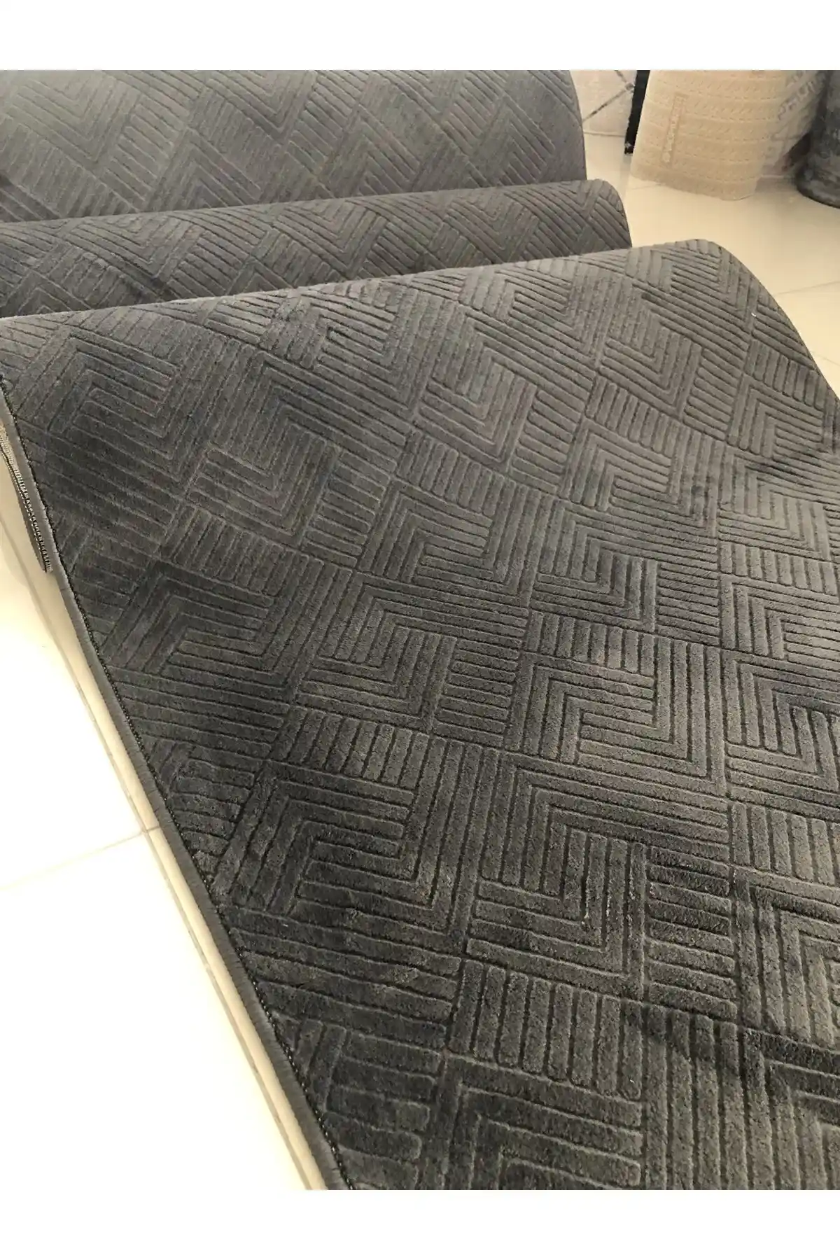 Alya Home Kaymaz Tabanlı Modern Elit Bukle Kesme Salon ve Mutfak Halısı