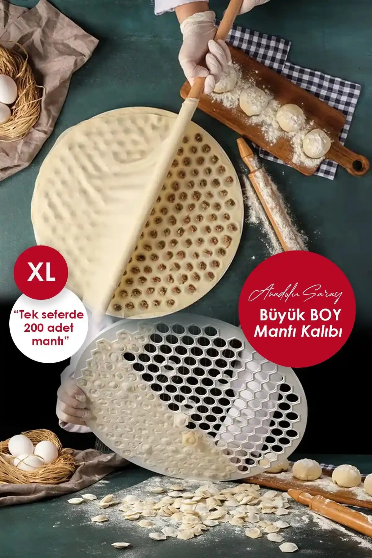 Anadolu Saray Pratik Mantı Kalıbı ile Evde ve İşletmelerde Kolay Mantı Yapımı