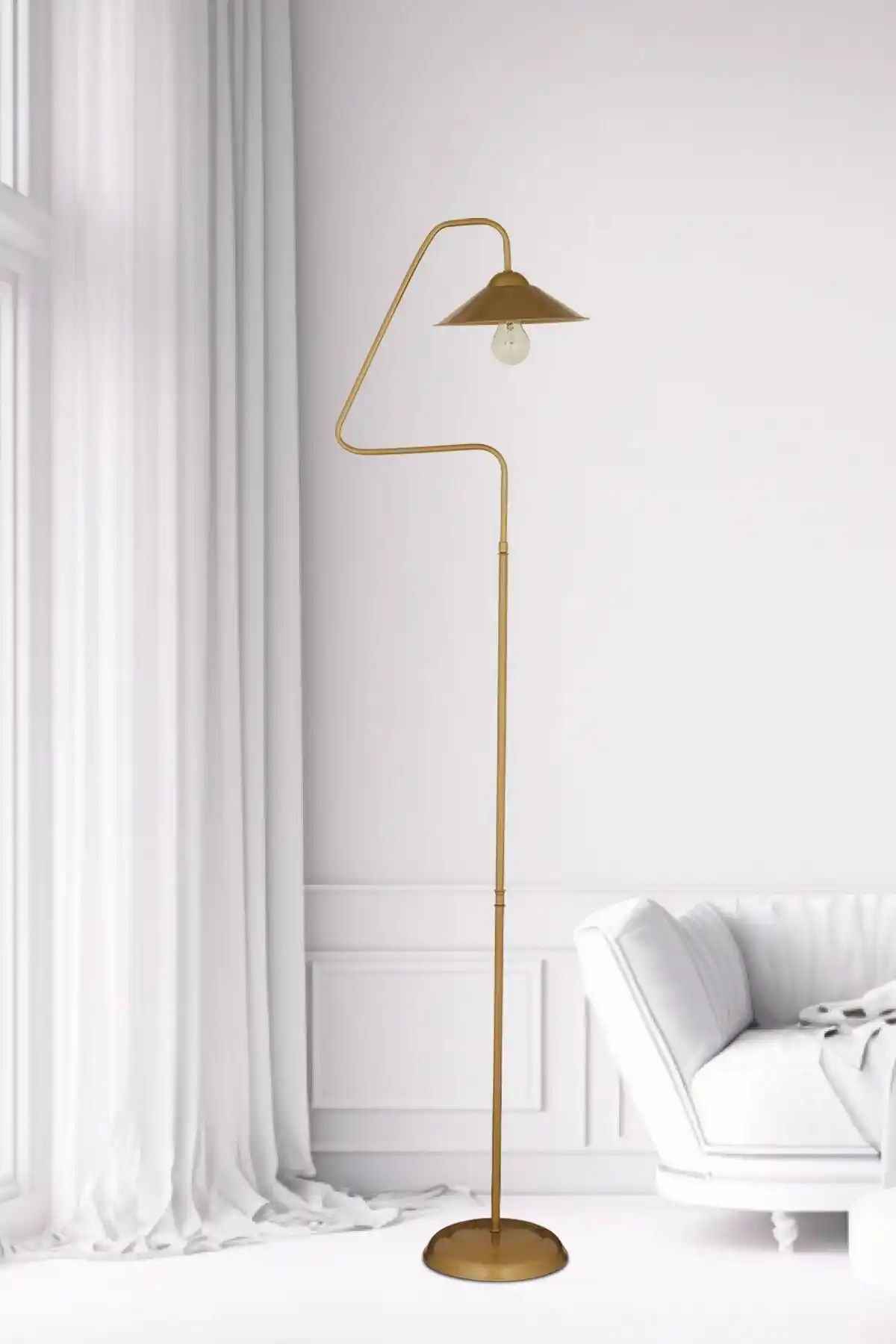 Apliqa Helga Eskitme Metal Lambader Modern ve Retro Dekorasyon İçin Uygun