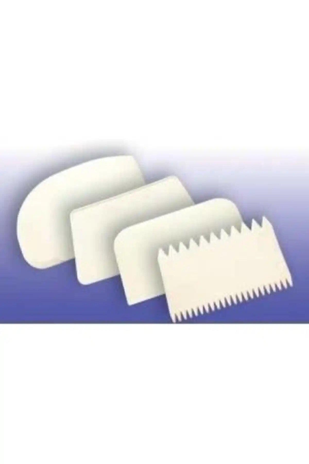 Arsiva 4’lü Plastik Kazıyıcı ve Şanti Tarağı Seti: Pasta ve Tatlı Süsleme İçin Uygun