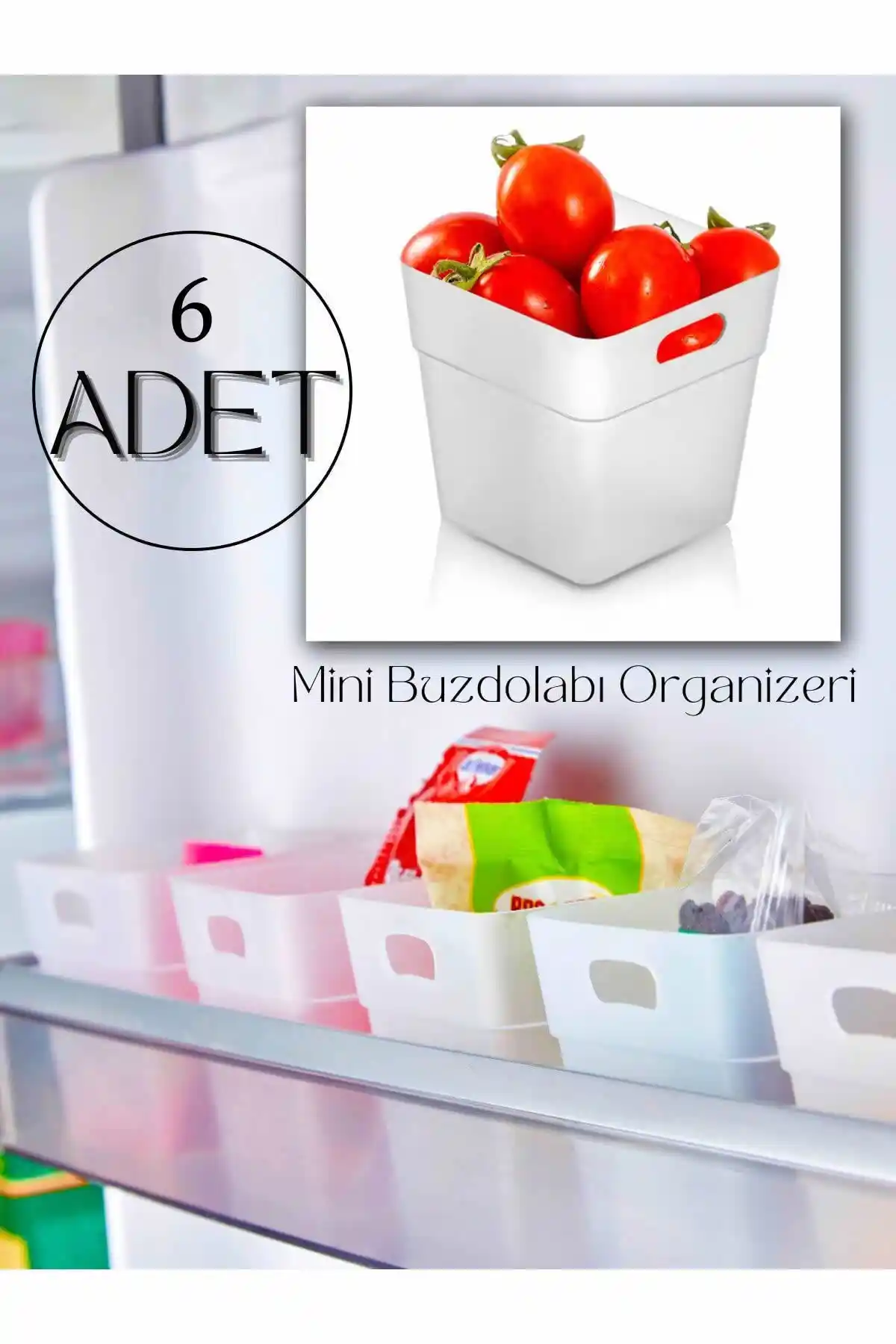 ARVALE 6'lı Buzdolabı Kapak İçi Düzenleyici ve Banyo Organizeri Pratik Saklama Çözümü