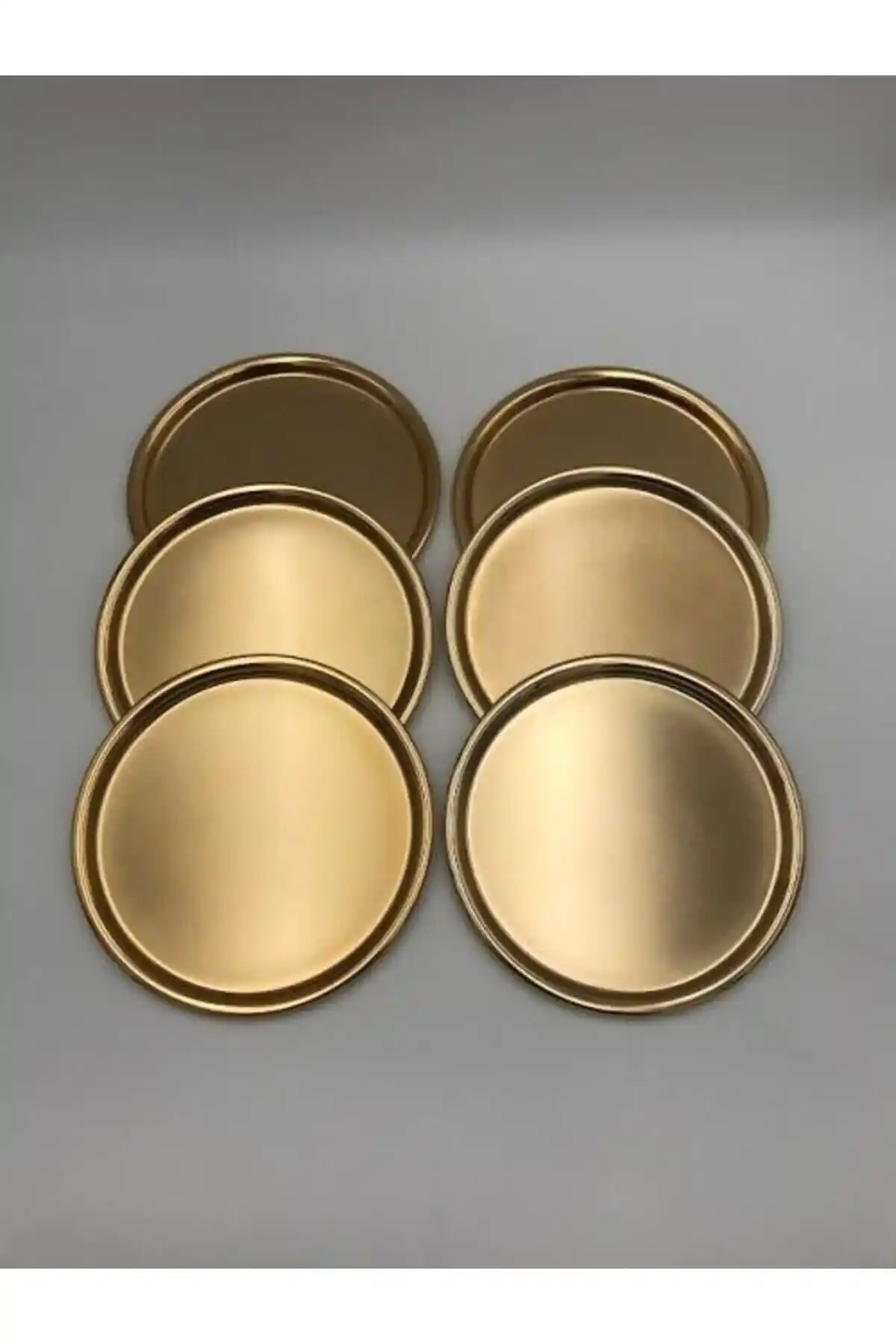 Aslı Hediyelik Gold Sunum Tepsisi 22 cm dayanıklı ve şık metal tasarım