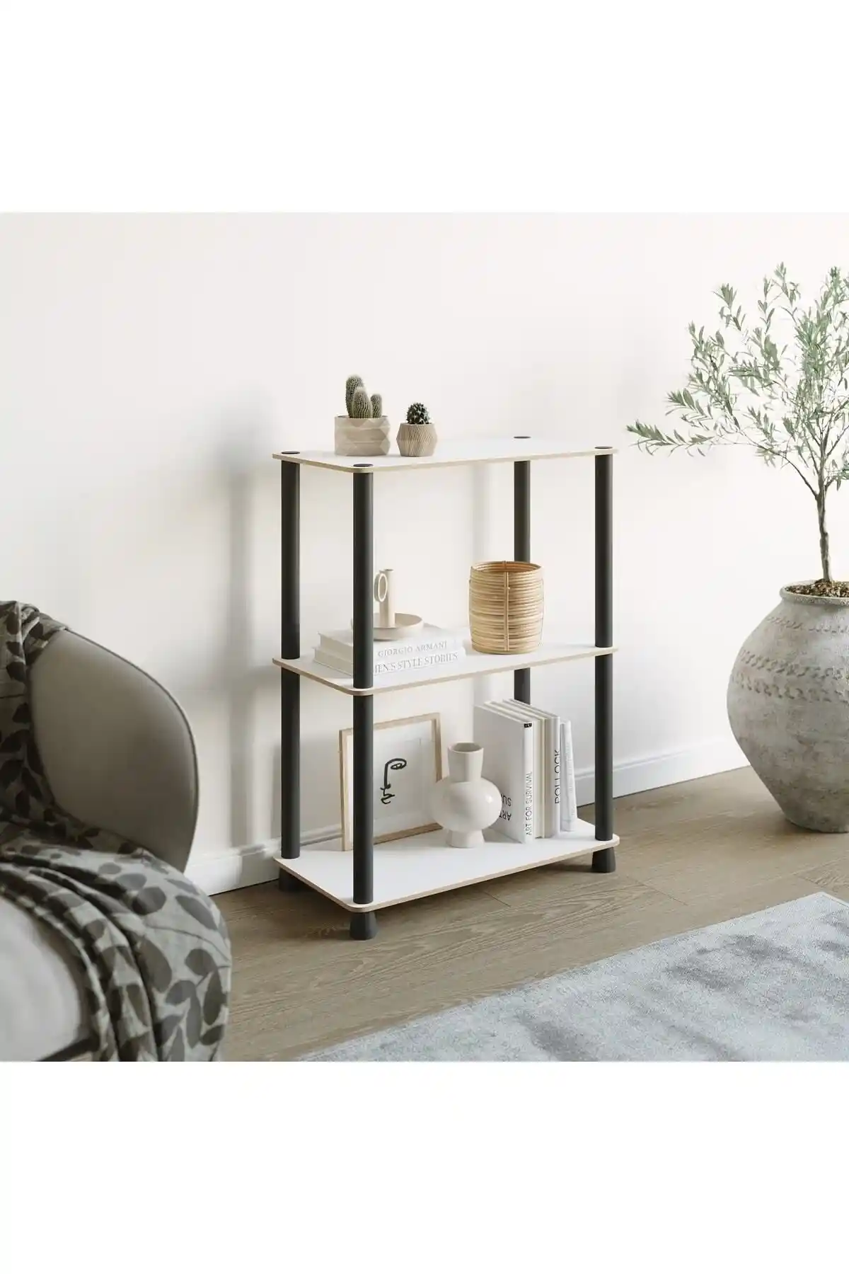 ATA HOME Çok Amaçlı Modern Ahşap Dekoratif Banyo Dolabı Rafları