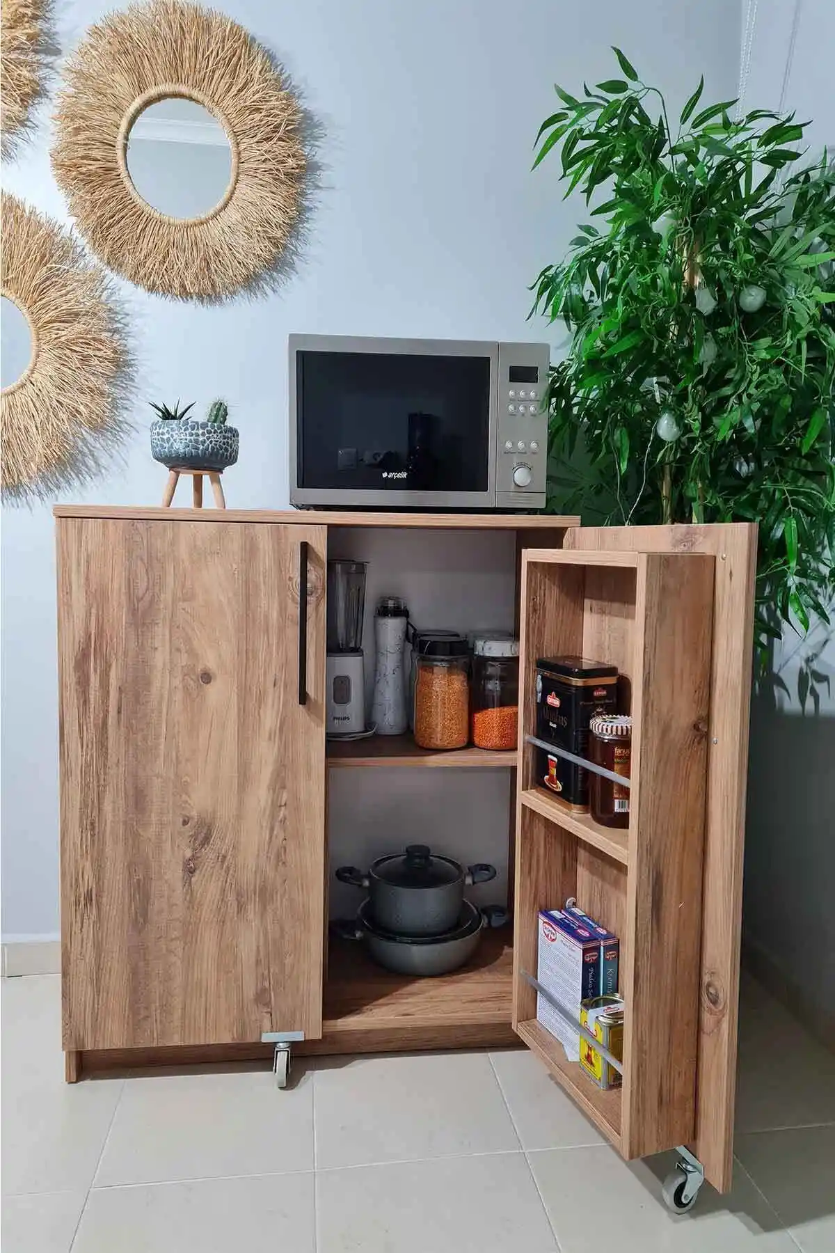 Avmpark 90 cm Atlantik Erzak Dolabı Şık ve Dayanıklı Mutfak ve Balkon Depolama Çözümü