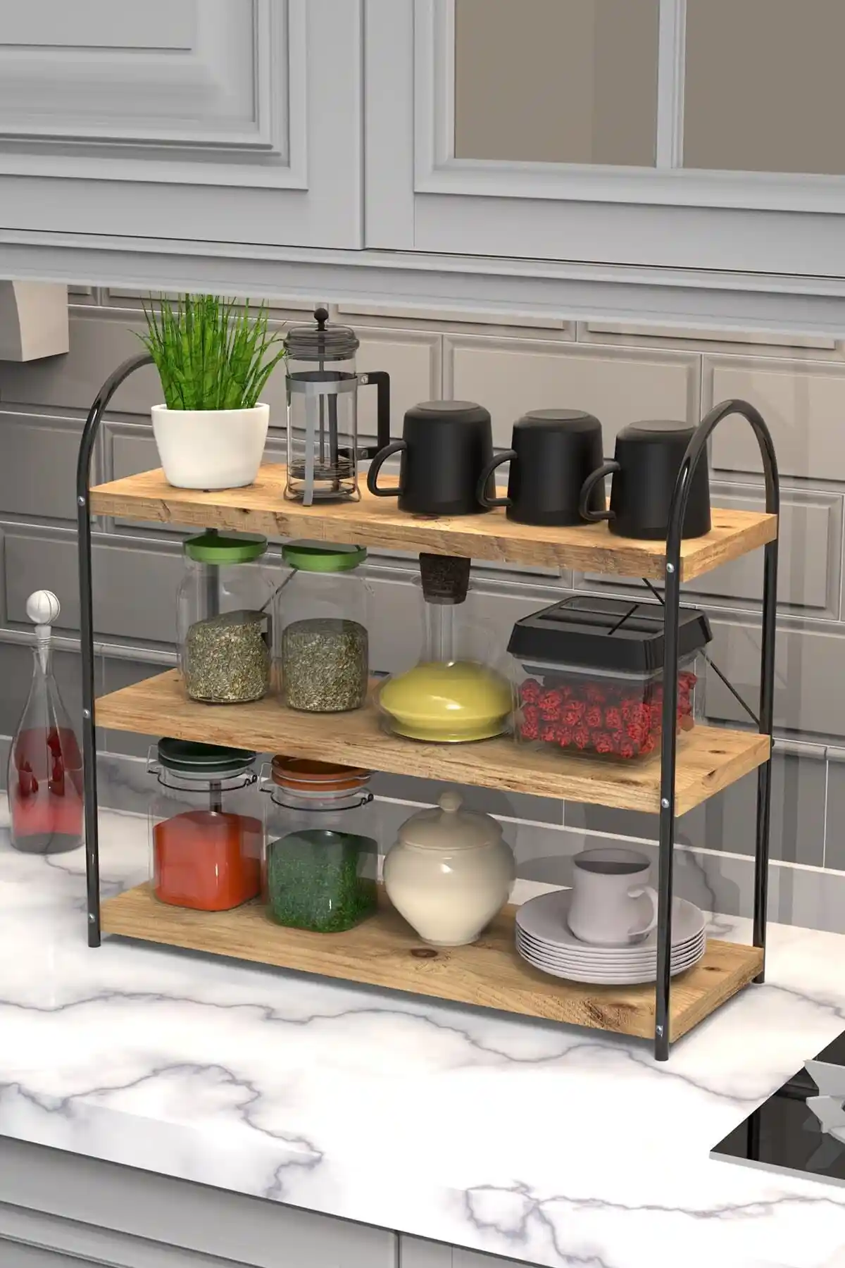 Avmpark Bello Tezgah Üstü Oval Mutfak Rafı Modern ve Dayanıklı Tasarım