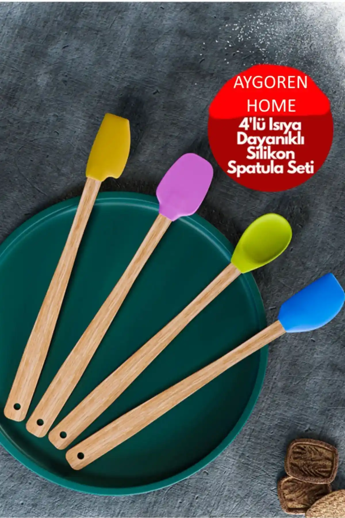 Aygören Home 4'lü Isıya Dayanıklı Silikon Spatula Seti Mutfağınız İçin Modern ve Fonksiyonel Bir Çözüm