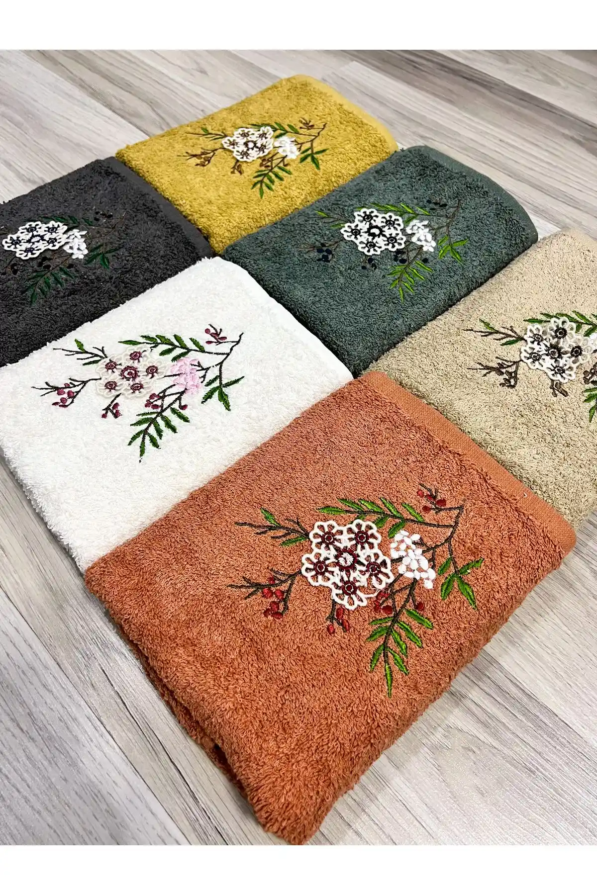 AyhanHome 6'lı 3D El İşleme Çeyizlik Mutfak Havlu Seti Estetik ve Dayanıklı Tasarım