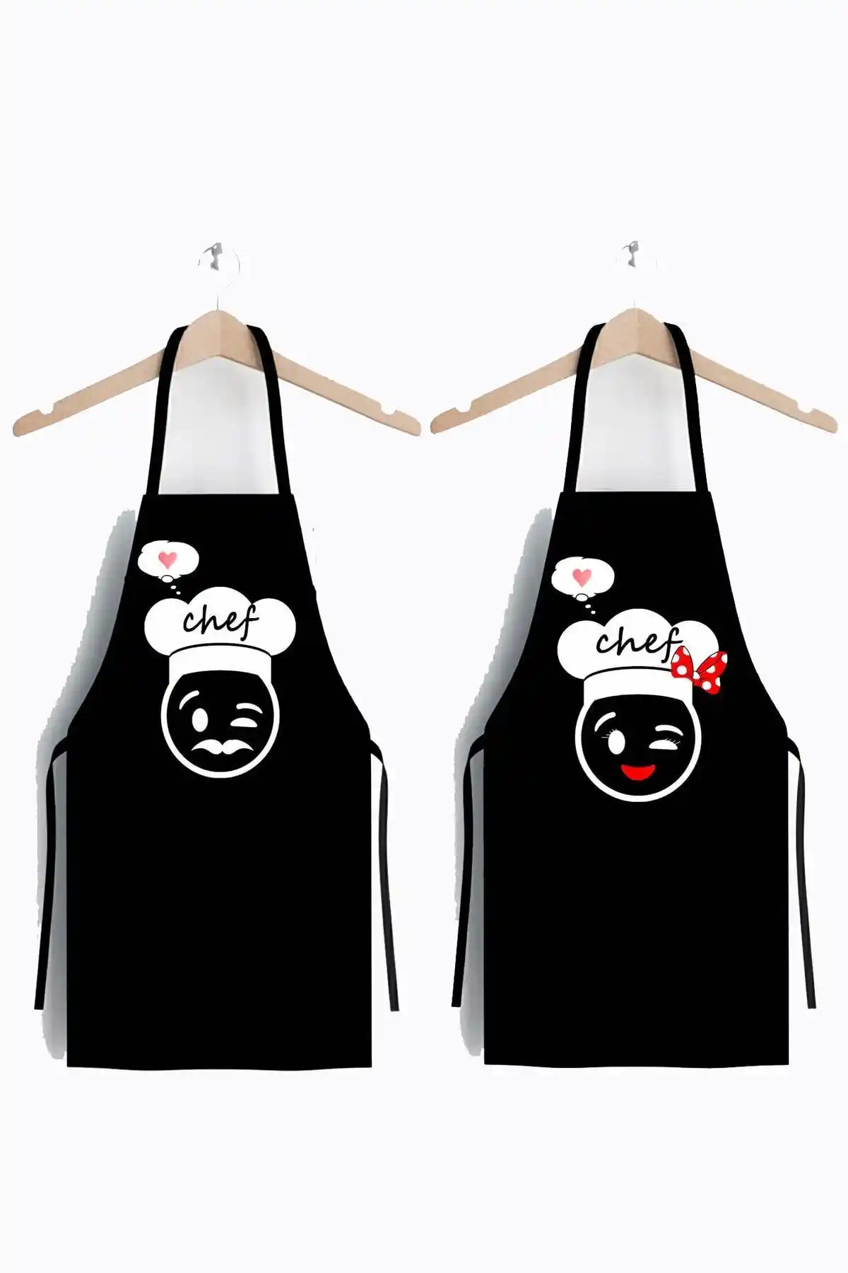 Ays Home Yeni Chefs İkili Leke Tutmaz Mutfak Önlüğü Seti Yüksek Kalite ve Şıklık