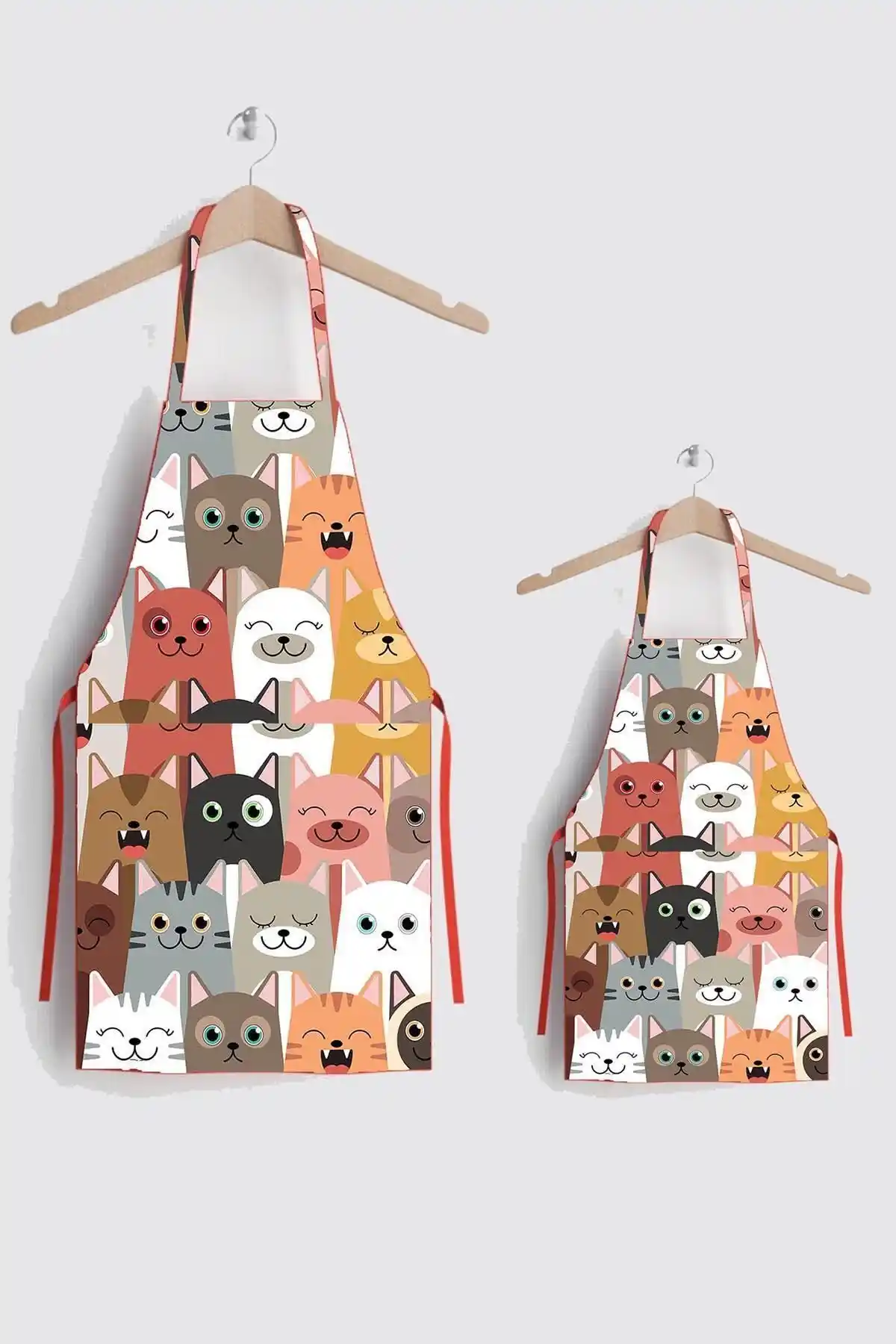 AYSHOME Kedi Ailesi Anne ve Çocuklar İçin Leke Tutmaz Mutfak Önlüğü Özellikleri ve Tasarımı