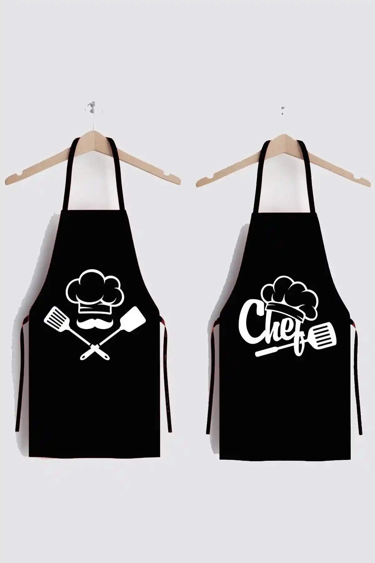 AYSHOME Siyah Leve Tutmaz Polyester Mutfak Önlüğü Şık ve Dayanıklı Tasarım