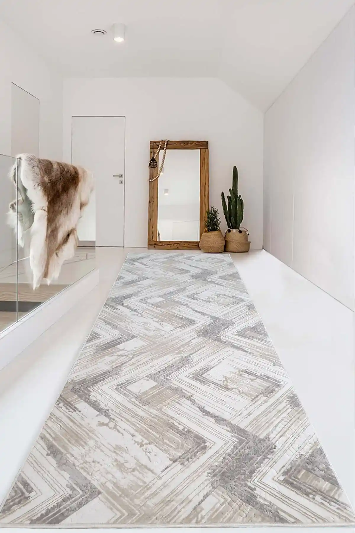 Babil Home Kaymaz Tabanlı Modern Geometrik Desenli Halı Çeşitleri