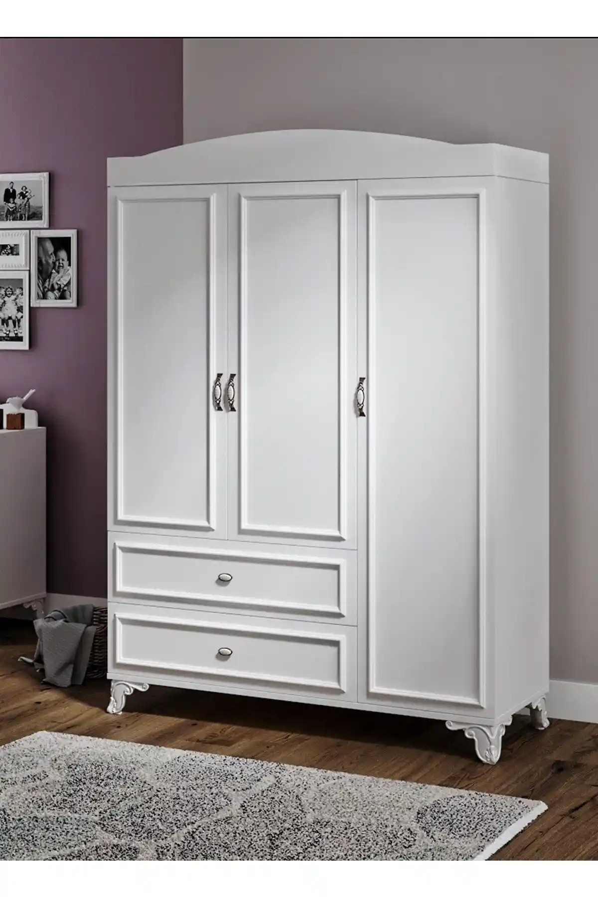 Baby Darling Lisa 3 Kapaklı MDF Dolap 135cm Çocuk Odası İçin Modern ve Dayanıklı Tasarım