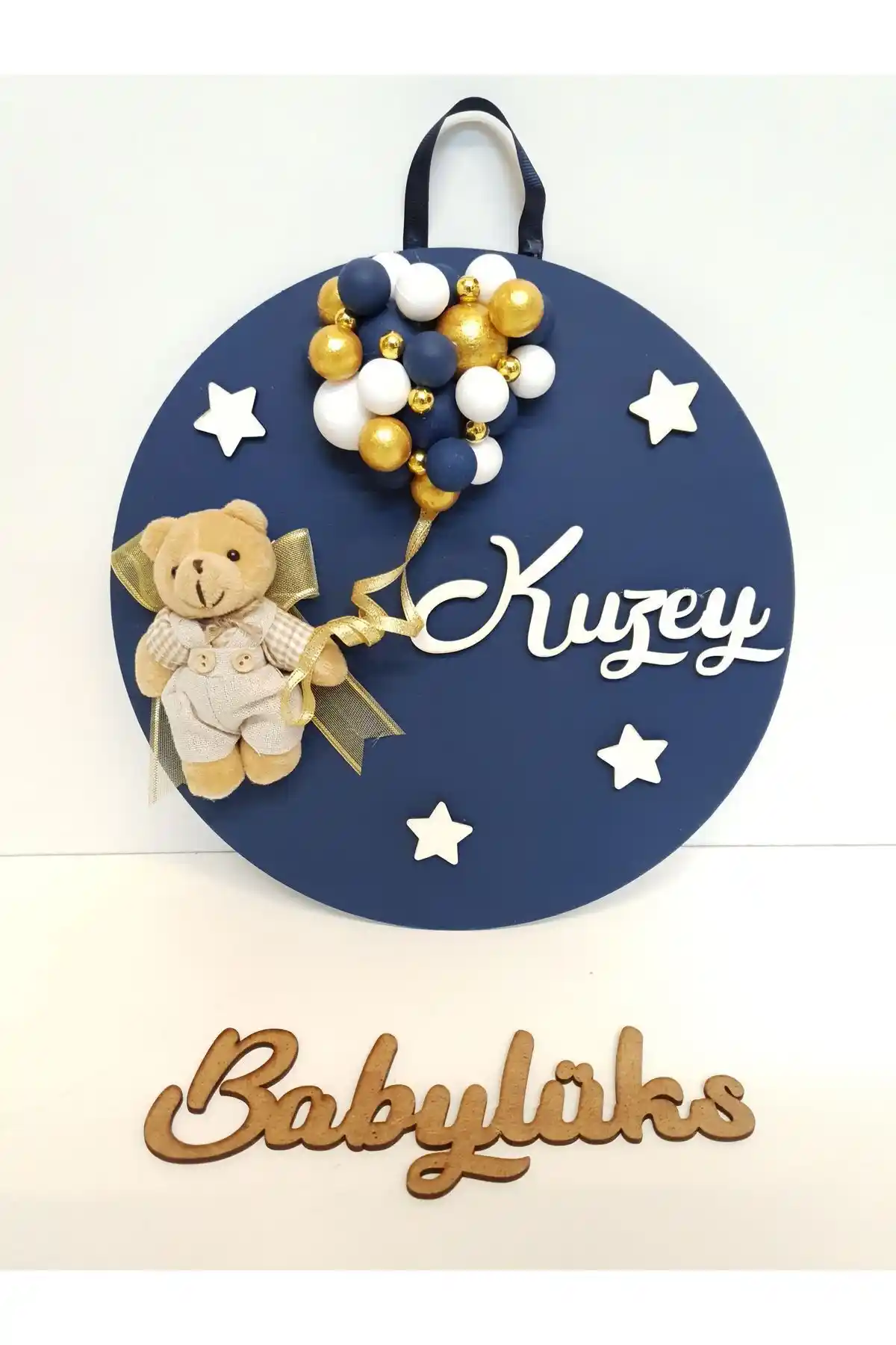 Baby Lüks 30cm Yuvarlak Bebek Kapı Süsü Estetik ve Dayanıklı Bebek Odası Dekoru